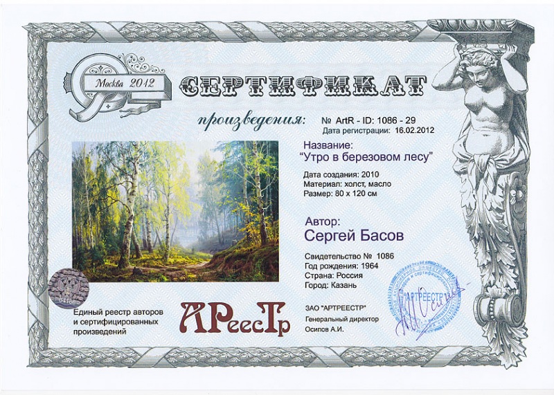 Утро в березовом лесу